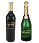 Etched Bottles of Wine or Champagne